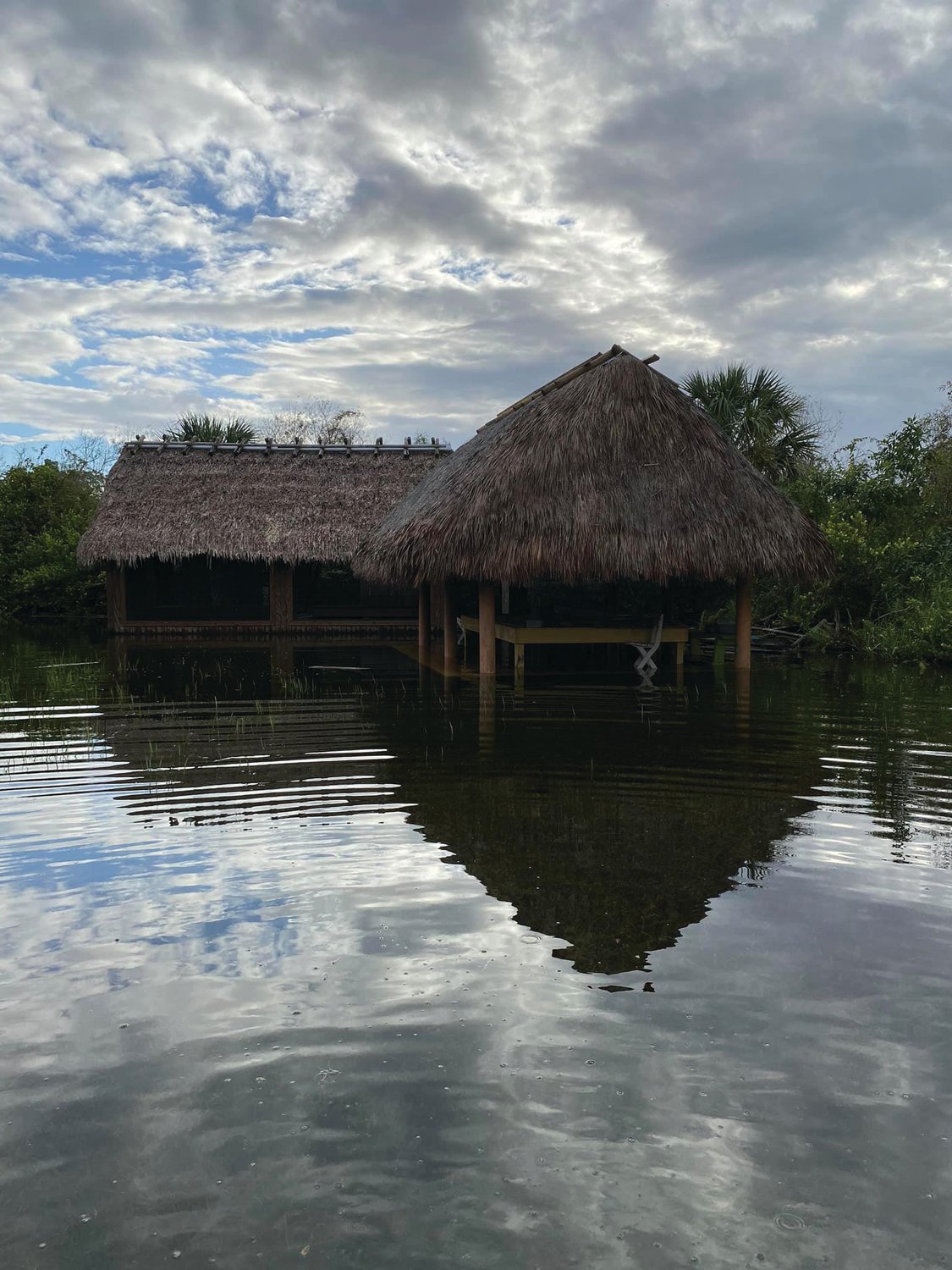 Betty Osceola of the Miccosukee Tribe shared photos of flooded chickees after touring tribal land in the Everglades last week.